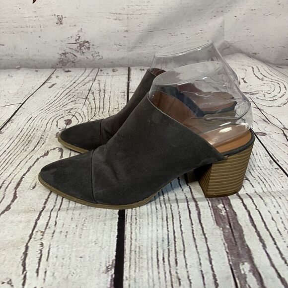 American Eagle Shoes Womens‎ 7 Gray Mule Suede Open Back Clog Block Heel - Picture 4 of 10